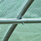 Outsunny Tunnel Greenhouse, Outdoor Vegetable Garden Greenhouse with Roll-Up Door and 8 Windows, 6x3x2 m, Steel and PE, Green