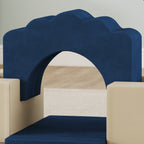 7-Piece Soft Building Blocks Set for Children Up to 3 Years Old, Velvet Cover, Blue