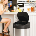 HOMCOM 55L Waste Bin with Sensor for Automatic Opening and Soft Closing, 32x30x72.5 cm, Silver