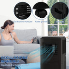 HOMCOM Portable Air Conditioner 950W with 5 Modes and 3 Speeds, in ABS Plastic and Steel, 33x28x70.4 cm, Black - Borgè