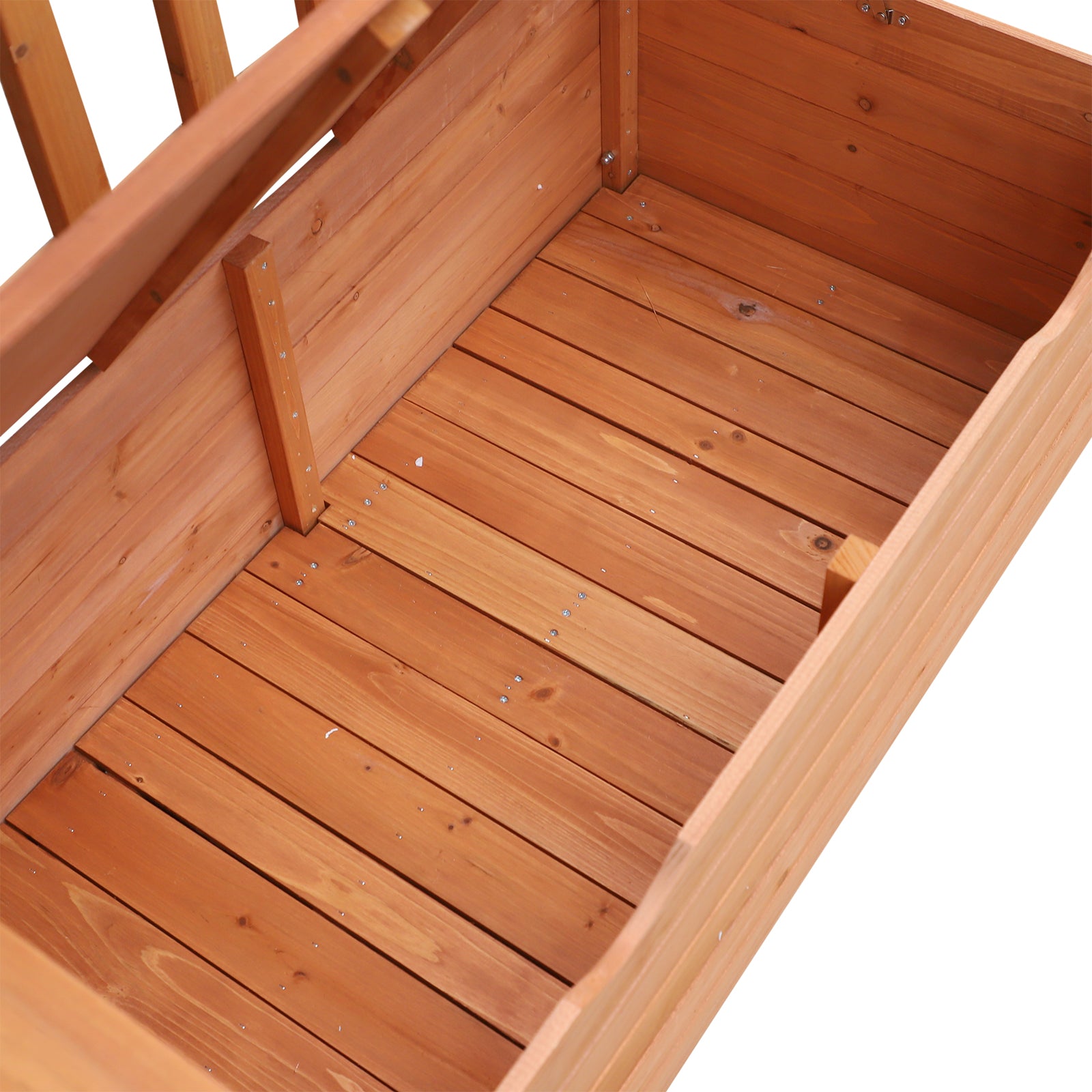 2 Seater Garden Bench with Storage Compartment Wood 112x58x84cm