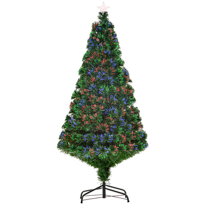 CHRISTMAS TREE - Artificial Christmas Tree 150cm with Optical Fibers and LED Lights, Luminous Christmas Tree with 180 Branches, Green