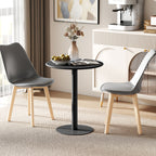 Round Kitchen Table for 2 People with a Modern Design in Steel, Ø60x72 cm, Black