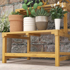 Outsunny Planter with 2-Tier Grille with Roof and Slatted Shelves, in Fir Wood, 60x50x166 cm - Borgè