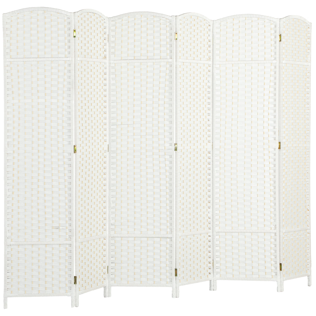 HOMCOM 6-Panel Folding Room Divider, 240x170 cm, White