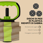 SPORTNOW 6-in-1 Multifunction Gym Weight Set, 20kg Total, Made of Plastic and Sand, 125x18x18 cm, Green