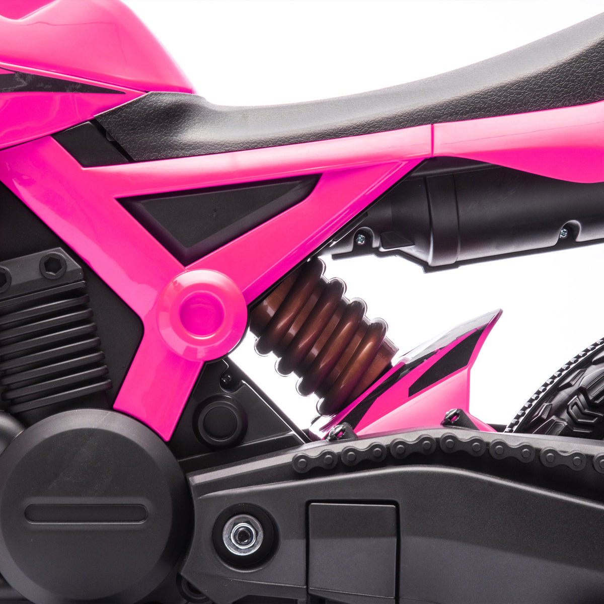 AIYAPLAY Electric Motorcycle for Kids Ages 3-8 with 12V Dual Motors, Training Wheels and Horn, 3 km/h, 30kg Capacity, Pink