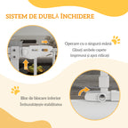 PawHut Adjustable Dog Gate with Small Door and Automatic Closure, 74-101x104cm, White