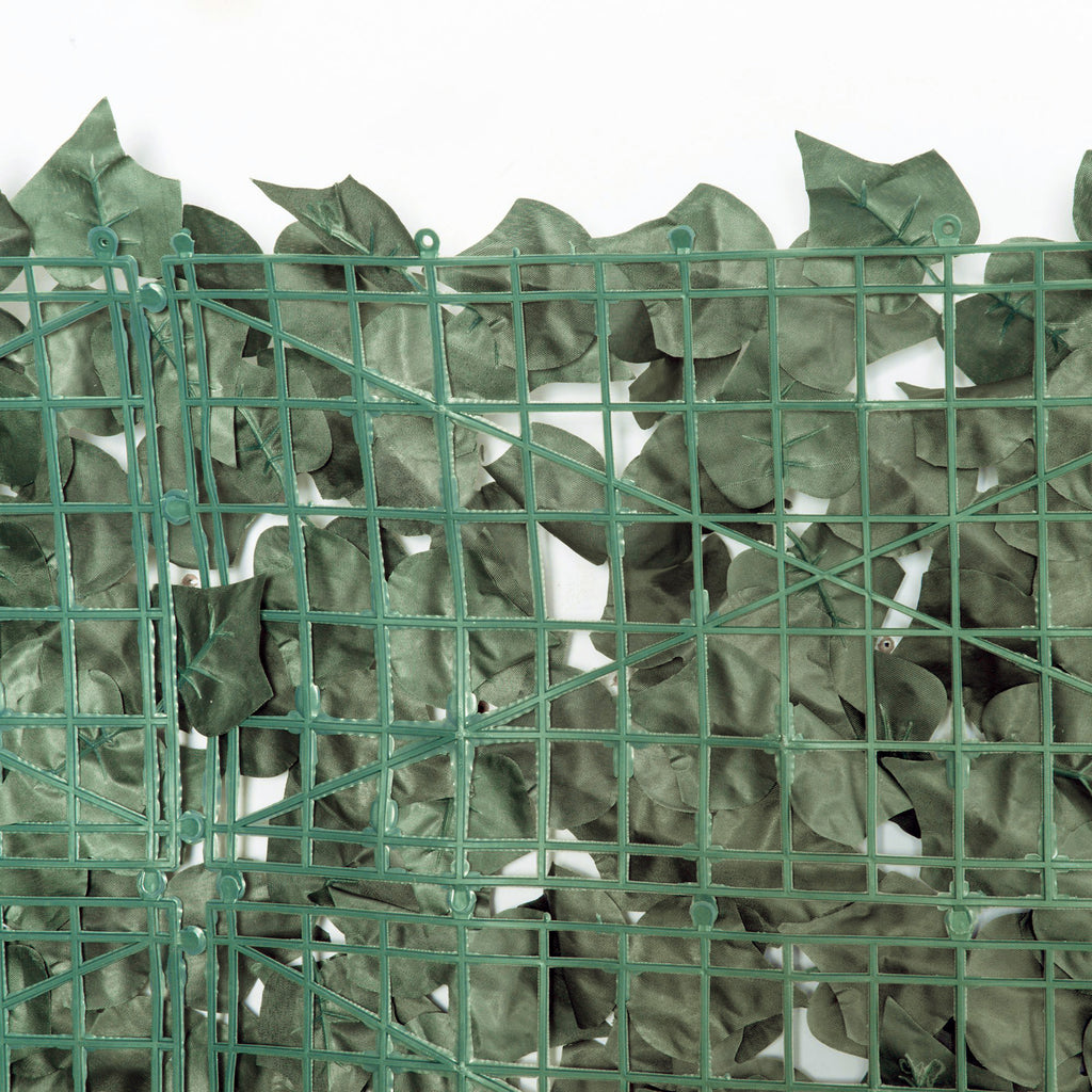 Outsunny Faux Ivy for Balcony in Anti-UV PE, Artificial Hedge Roll with Leaves, 240x100cm, Dark Green