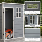 Outsunny Garden Tool Shed with Lockable Door, Window and Air Intake, Gray - Borgè