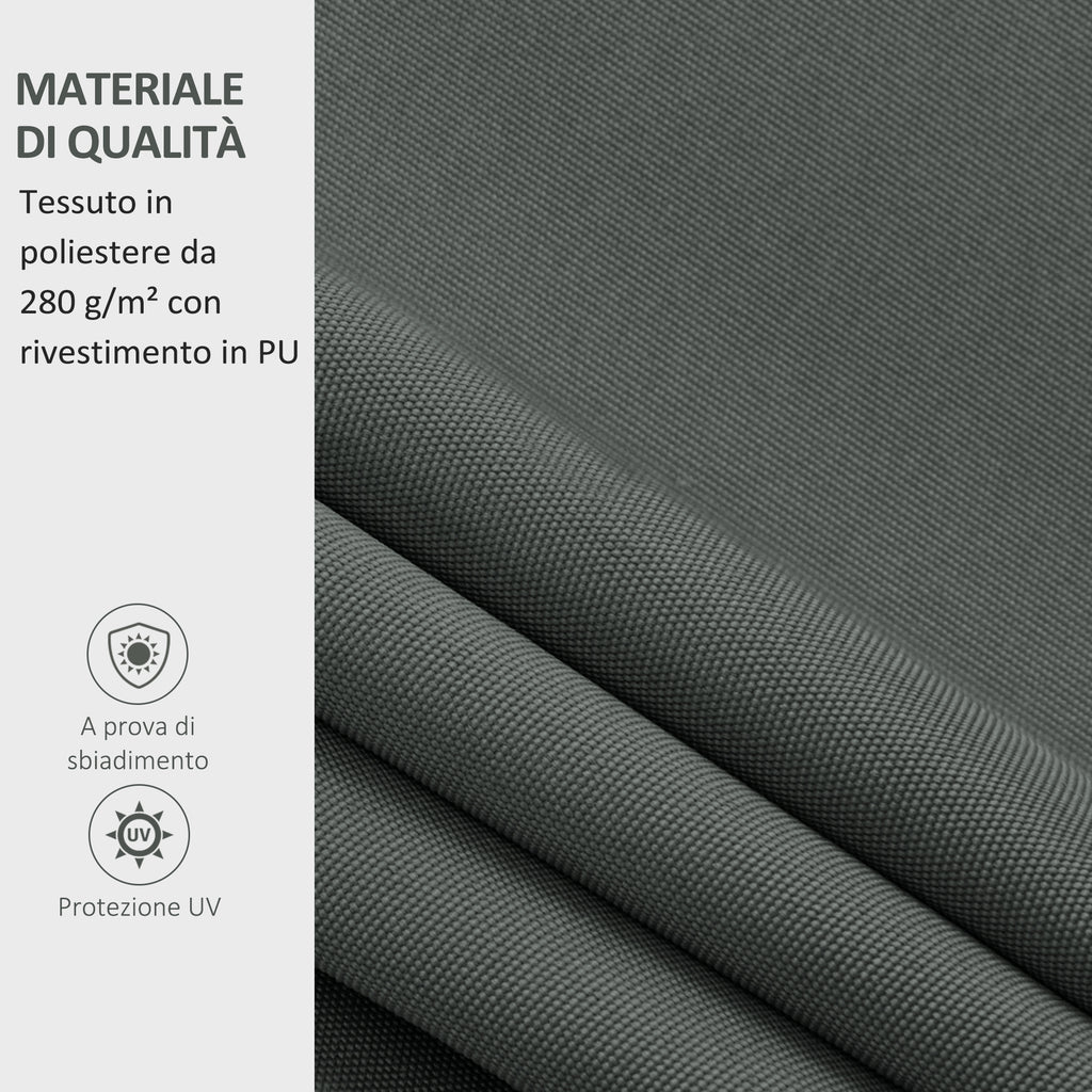 4x2.5m Anti-UV Polyester Retractable Awning Replacement Cover, Grey (Cover Only)