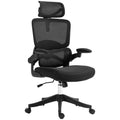 Vent office chair at adjustable height with inclination and lumbar support, 62x58x120-133 cm, black - Borgè