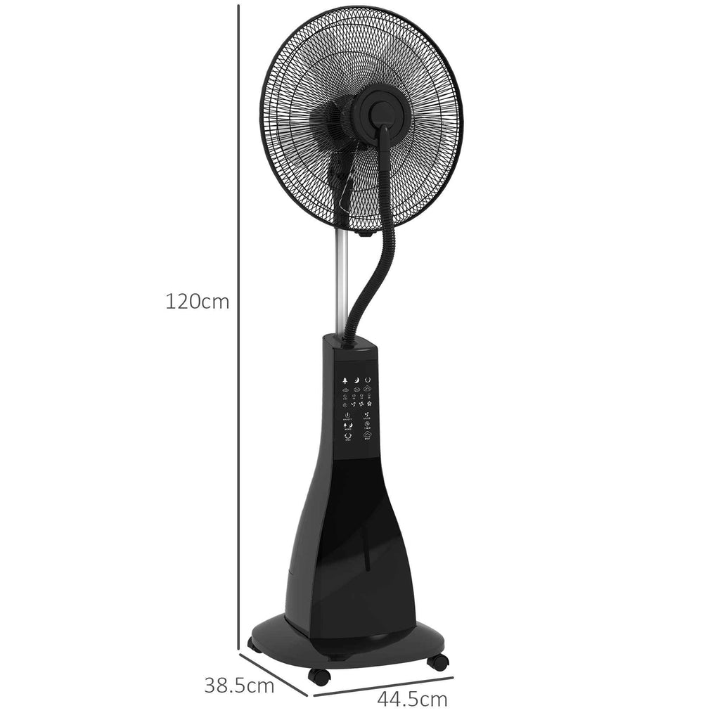 Misting Fan with 3L Tank, 3 Modes and 3 Speeds, 44.5x38.5x120 cm, Black