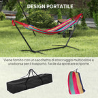Outsunny Freestanding Hammock with Stand, Adjustable Height and Carry Bag, 310x117x105 cm, Red