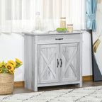 Country Kitchen Sideboard with 2-Door Cabinet and Drawer, 80x39.7x80cm, Grey