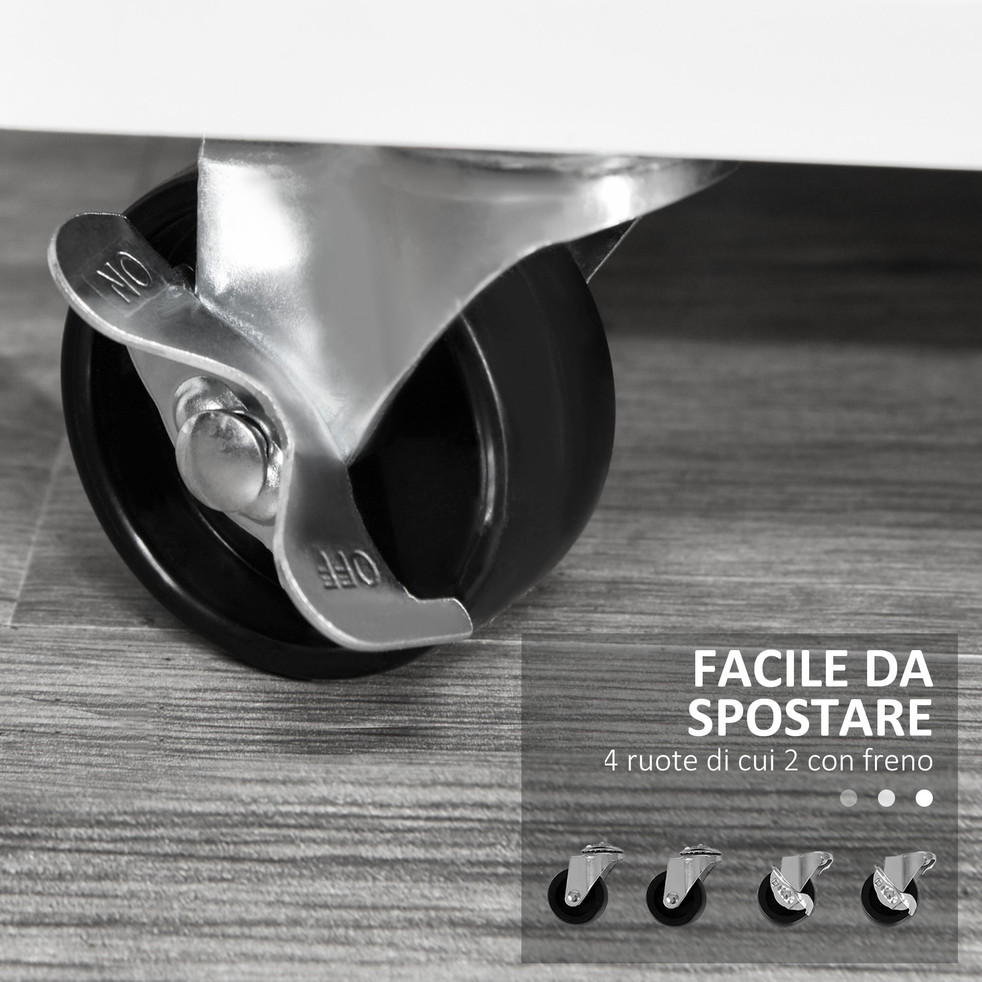 Printer Stand with Drawers, Multipurpose Cabinet for Office and Home, White, 100x35x65cm