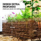Outsunny Raised Vegetable Garden Bed with Open Bottom and Rounded Edges, 180x90x57.5 cm, Dark Brown