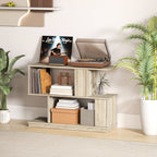 Modern S-Shaped Coffee Table with 3 Shelves for Living Room and Lounge, 90x30x61 cm, Wood