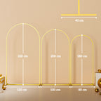 Set of 3 Garden Arches 1.8m, 2m, and 2.2m, Decorative Metal Arches, Gold Color