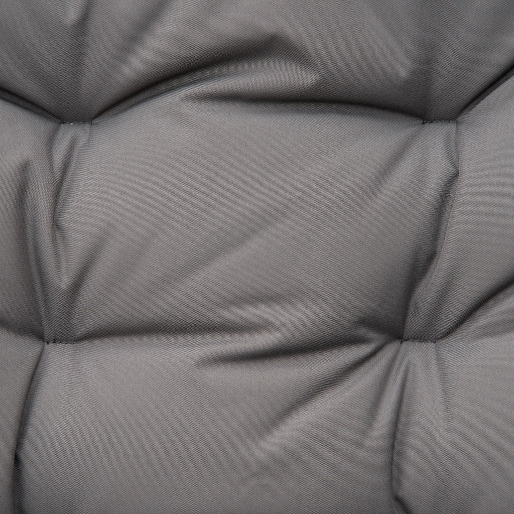 Folding Reclining Camping Chair with Removable Cushion, Metal and Fabric, Grey