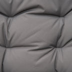 Folding Reclining Camping Chair with Removable Cushion, Metal and Fabric, Grey