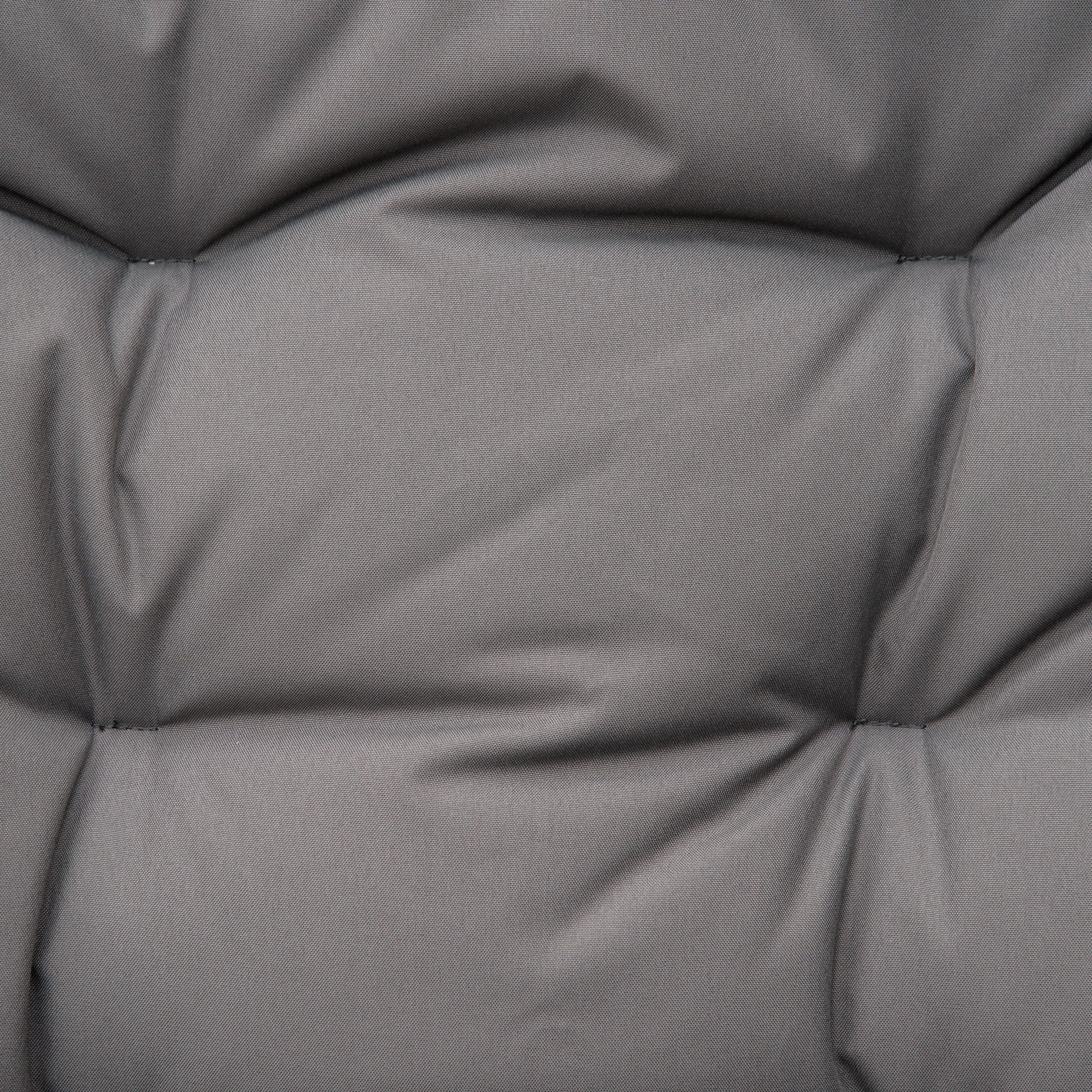 Folding Reclining Camping Chair with Removable Cushion, Metal and Fabric, Grey