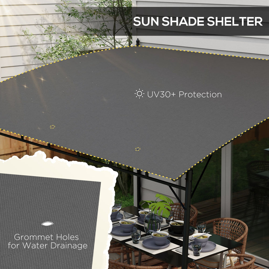 Outsunny Pergola Gazebo with 3 drainage, metal and polyester holes, 400x296x200/262 cm, dark gray - Borgè