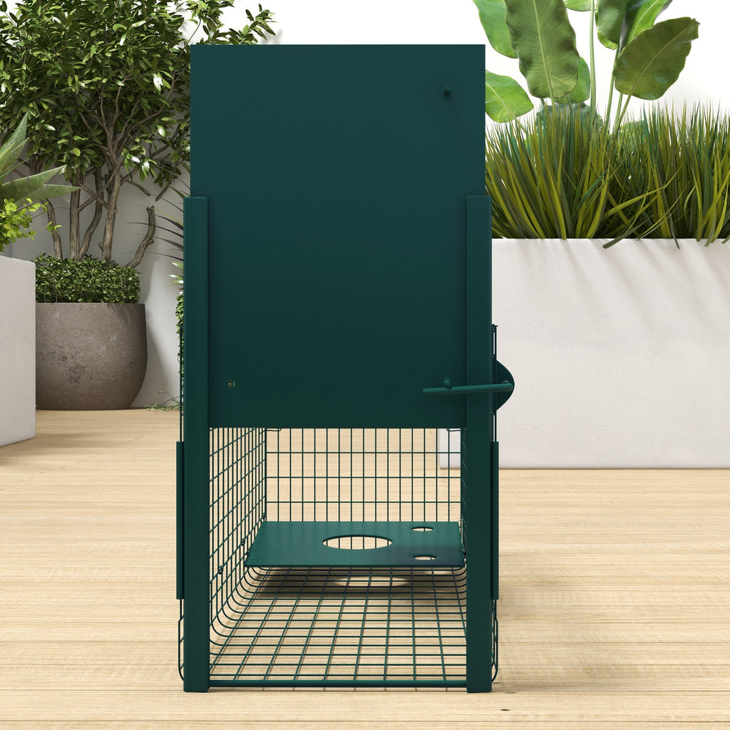 Small Animal Cage Trap with One Door and Handle, 80x25x30 cm, Dark Green