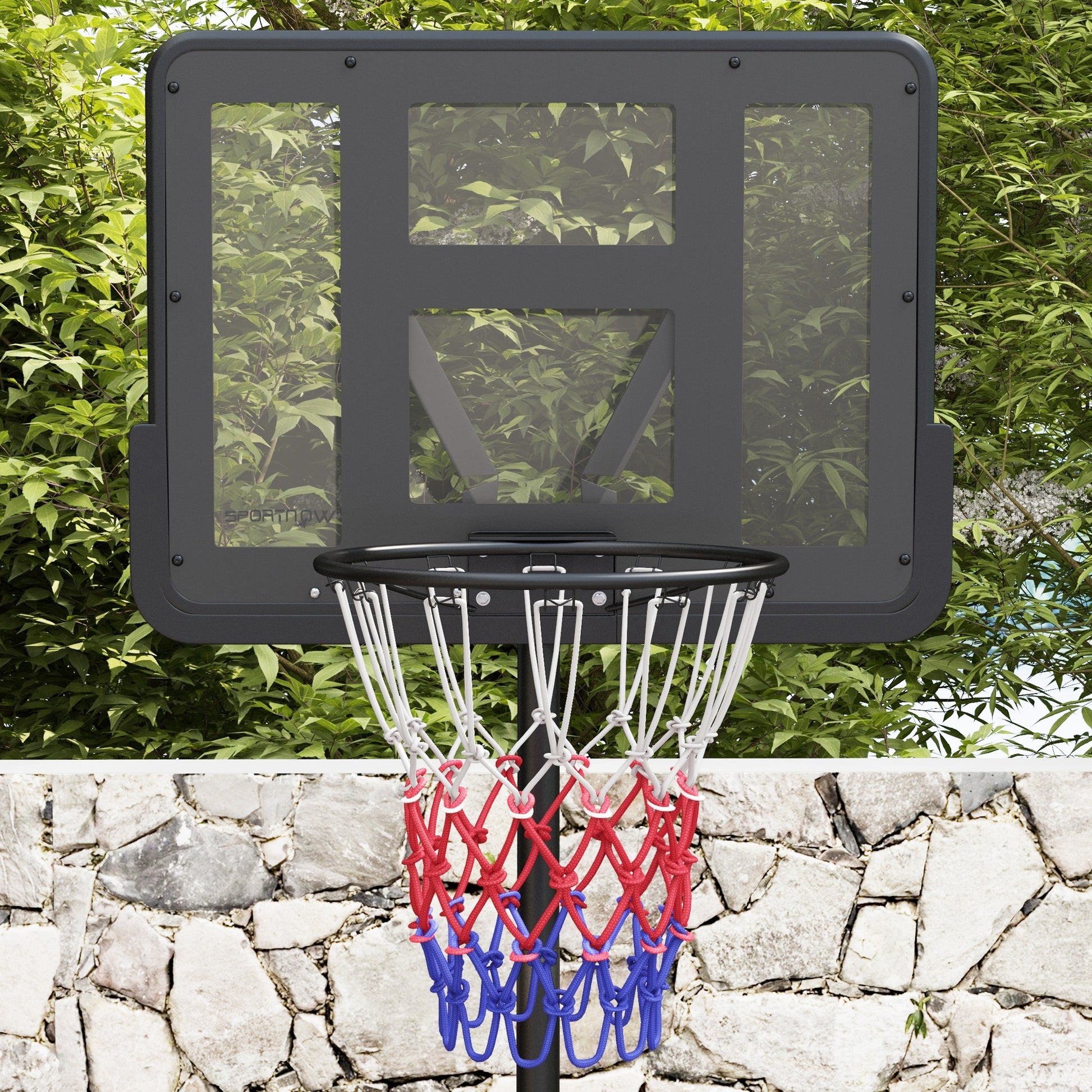 SPORTNOW Adjustable Height Basketball Hoop with Fillable Base, Steel and PE Basketball Hoop, Black - Borgè