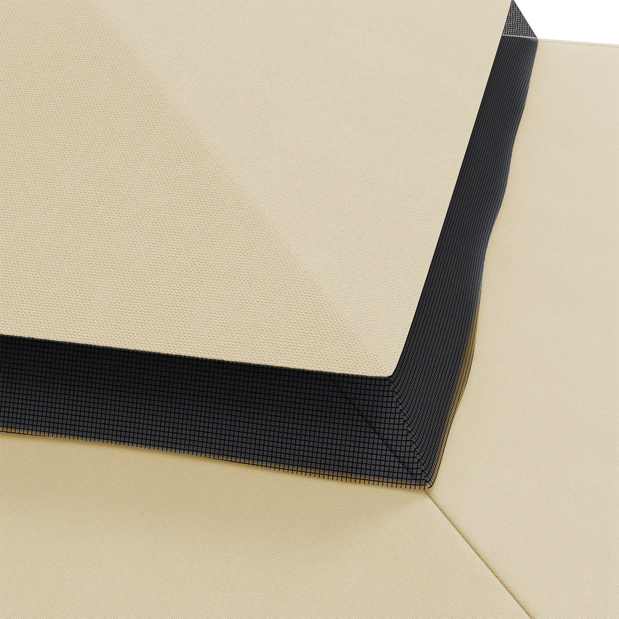 Replacement Canopy for Garden Gazebo 3x3m with 2-Tier Roof in Beige Polyester