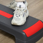 Step Fitness for Aerobics Adjustable to 3 Heights 10-15-20 cm in Plastic, Black and Red - Borgè