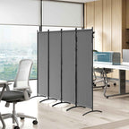Outsunny 4-Panel Folding Indoor and Outdoor Room Divider, 221 x 50 x 172 cm, Dark Grey