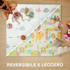 Children's Rug with Alphabet Letters and Waterproof Surface in Multicolor XPE, 194x176.5x1.5 cm
