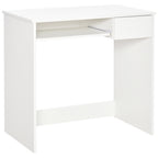 HOMCOM Office Desk, 80x45x75 cm Space-Saving Desk with Keyboard Tray, Document Drawer, White