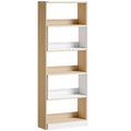 HOMCOM 5-Tier Corner Bookcase with Modular and Space-Saving Design, Made of Wood, 67x67x163.7 cm, Multicolored