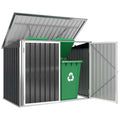 Outsunny Garden Shed, Horizontal Garbage Can Organizer, Dark Gray