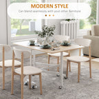 HOMCOM Modern Folding Table with 2 Leafs with Casters in MDF and Steel, 120x80x73cm, Brown - Borgè
