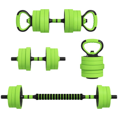 4 in 1 Gym Weights Set of 40kg Total, Can Be Used as Kettlebells, Dumbbells and Barbells