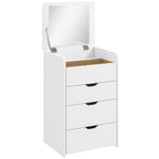 3-in-1 Dressing Table with Mirror, Compartment, 2 Drawers and Stool, Wooden, 50x40x78 cm, White