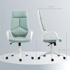 Fabric Office Chair with Rocking, Adjustable Height and Swivel Seat, 63x63x117-127 cm, Green