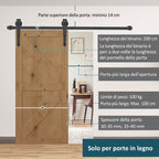 Rustic Style Carbon Steel Single Sliding Door Track Kit, Brown