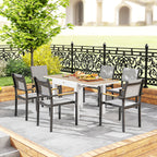 Extendable Garden Dining Table 80-160 cm for 4-6 Seats, White