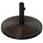 14kg Concrete and Plastic Umbrella Base with Rattan Effect Ø48x34cm, Bronze