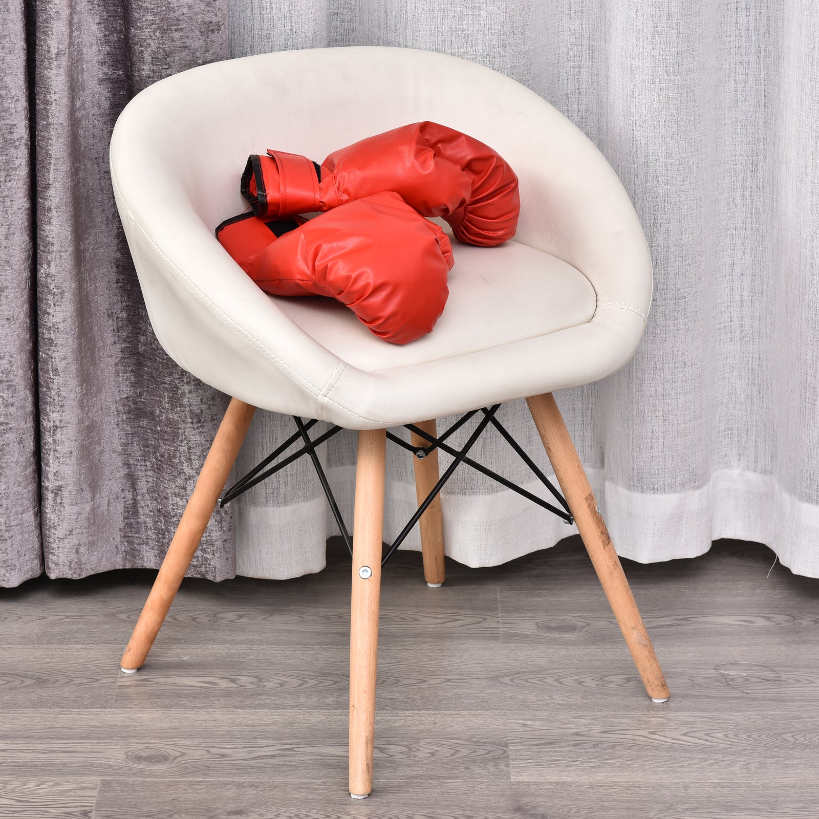 Punching Ball with Adjustable Height and Gloves Included, Ф48x136-154cm, Red