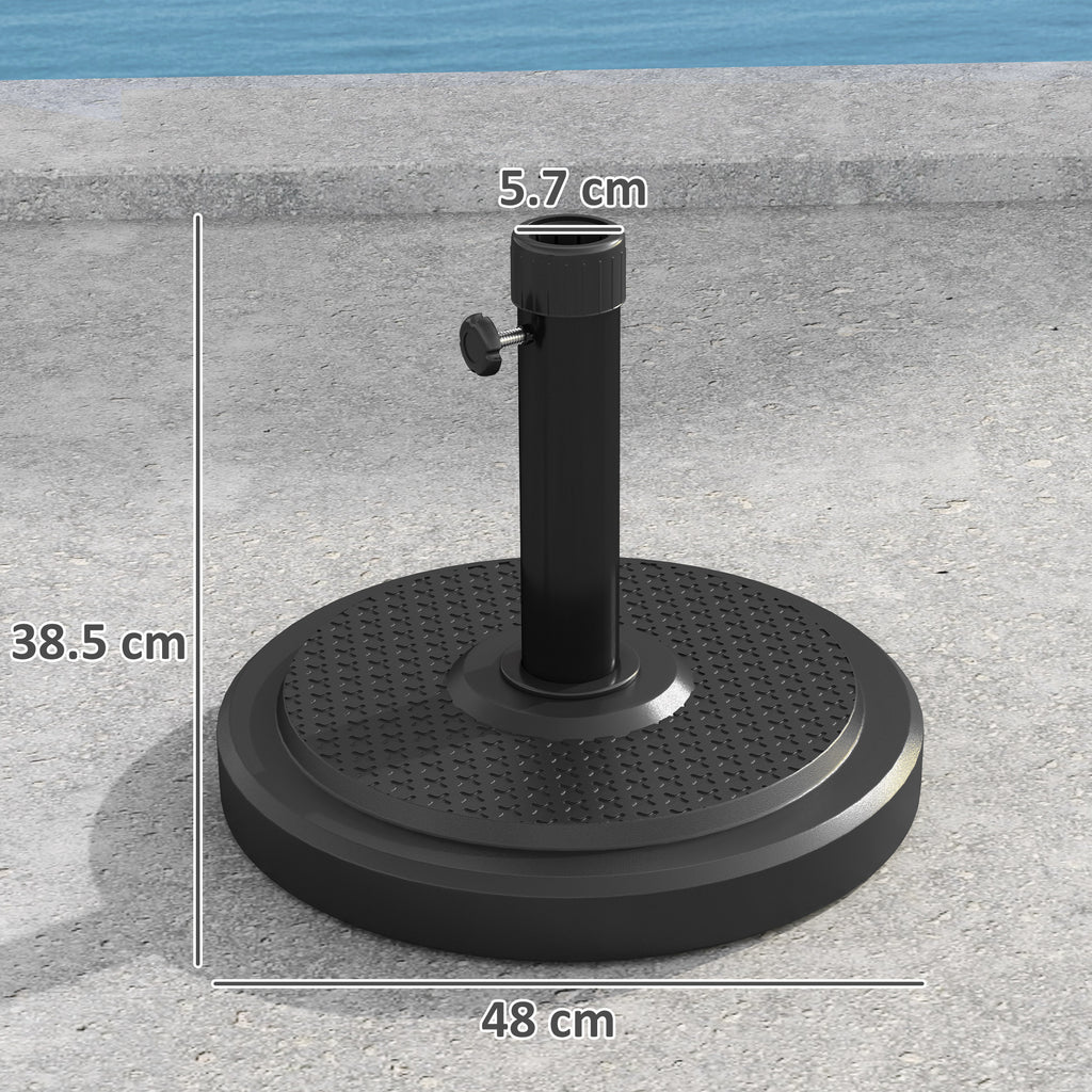 22 kg Round Umbrella Base for Umbrellas Max. 2.8 m and 38 mm or 48 mm Poles, Black