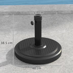 22 kg Round Umbrella Base for Umbrellas Max. 2.8 m and 38 mm or 48 mm Poles, Black