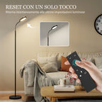 LED Floor Lamp with Remote Control, Swivel Head, Brightness and Temperature Adjustment, Black