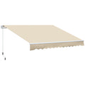Outsunny Outdoor Awning with Crank Arms, 350x250 cm, Cream