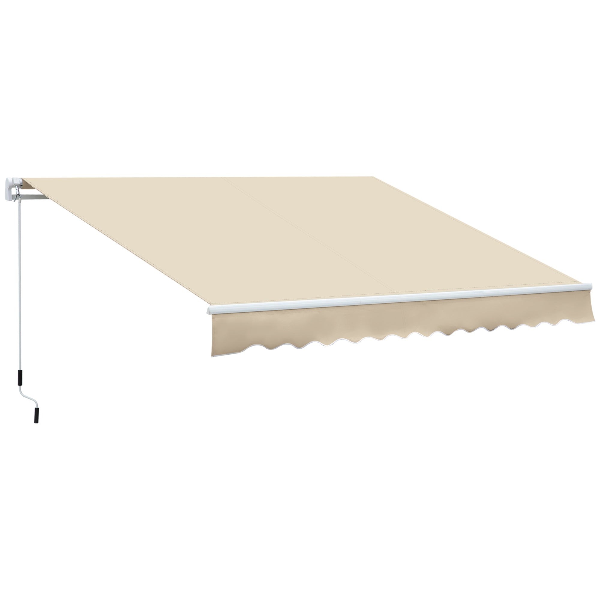 Outsunny Outdoor Awning with Crank Arms, 350x250 cm, Cream