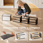 HOMCOM Floor Lamp with Shelves, Dimmable Light, Foot Switch and USB Ports, Black